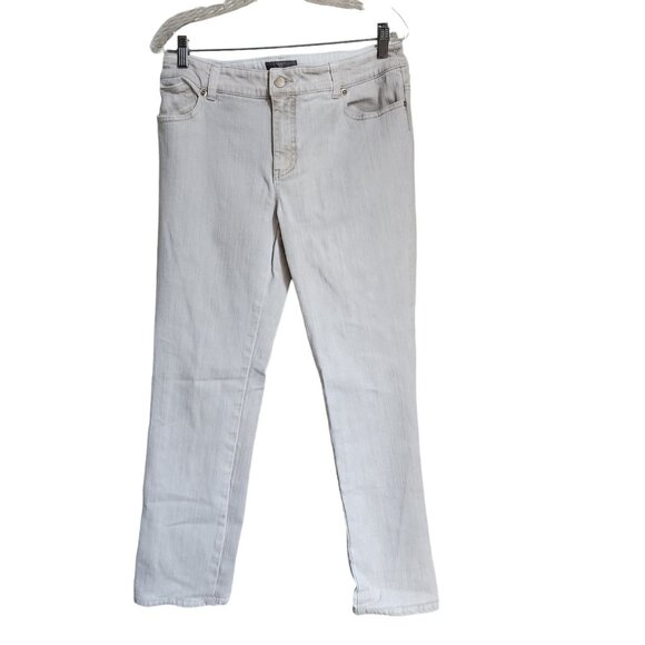 So Slimming By Chicos Jeans Size 1 US 8 Medium 30x30" Beige‎ Denim Stretchy - Picture 1 of 12